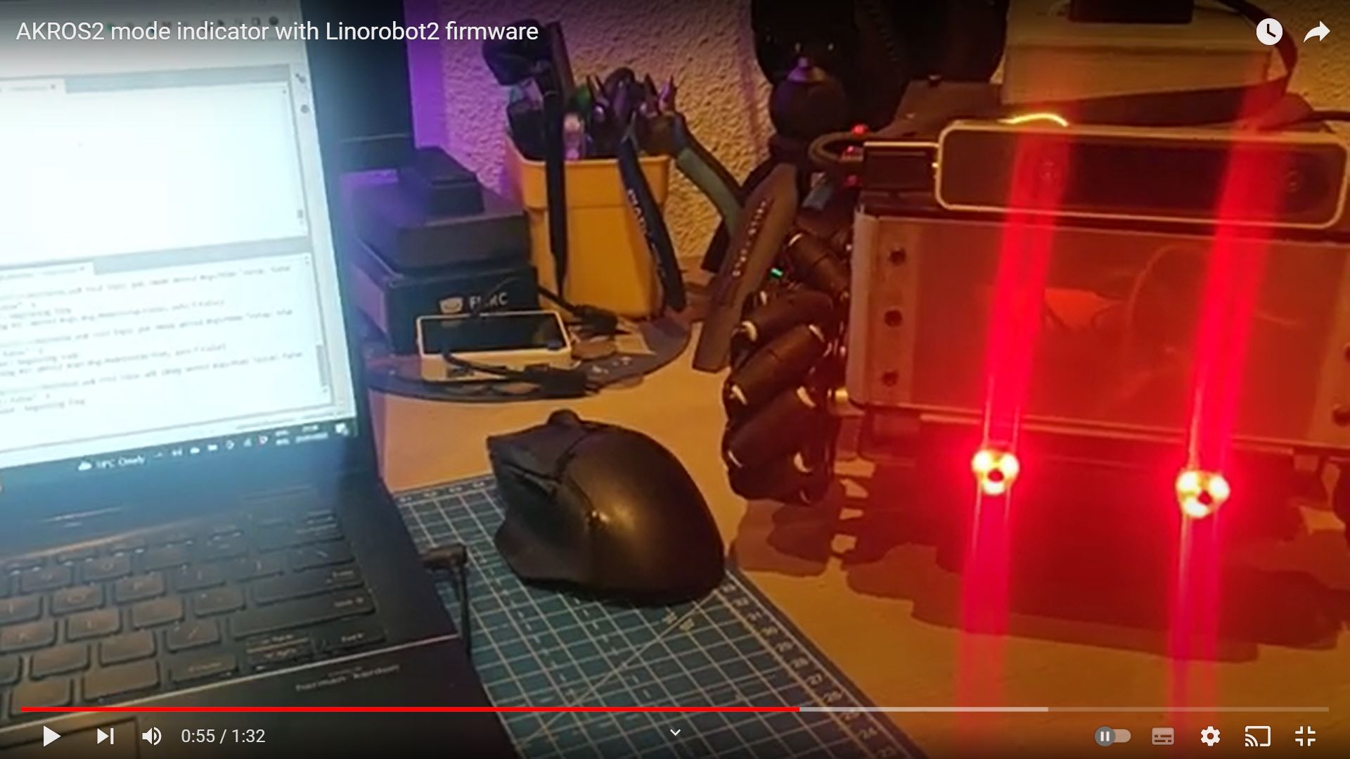 AKROS2 mode indicator with Linorobot2 firmware