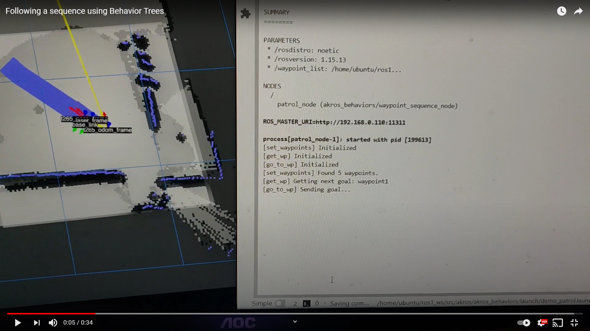 AKROS: Following a sequence using Behavior Trees