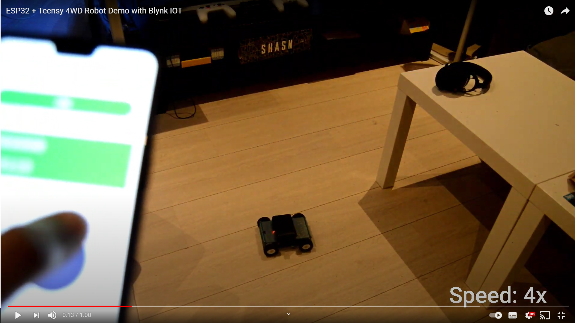 ESP32 + Teensy 4WD Robot Demo with Blynk IOT