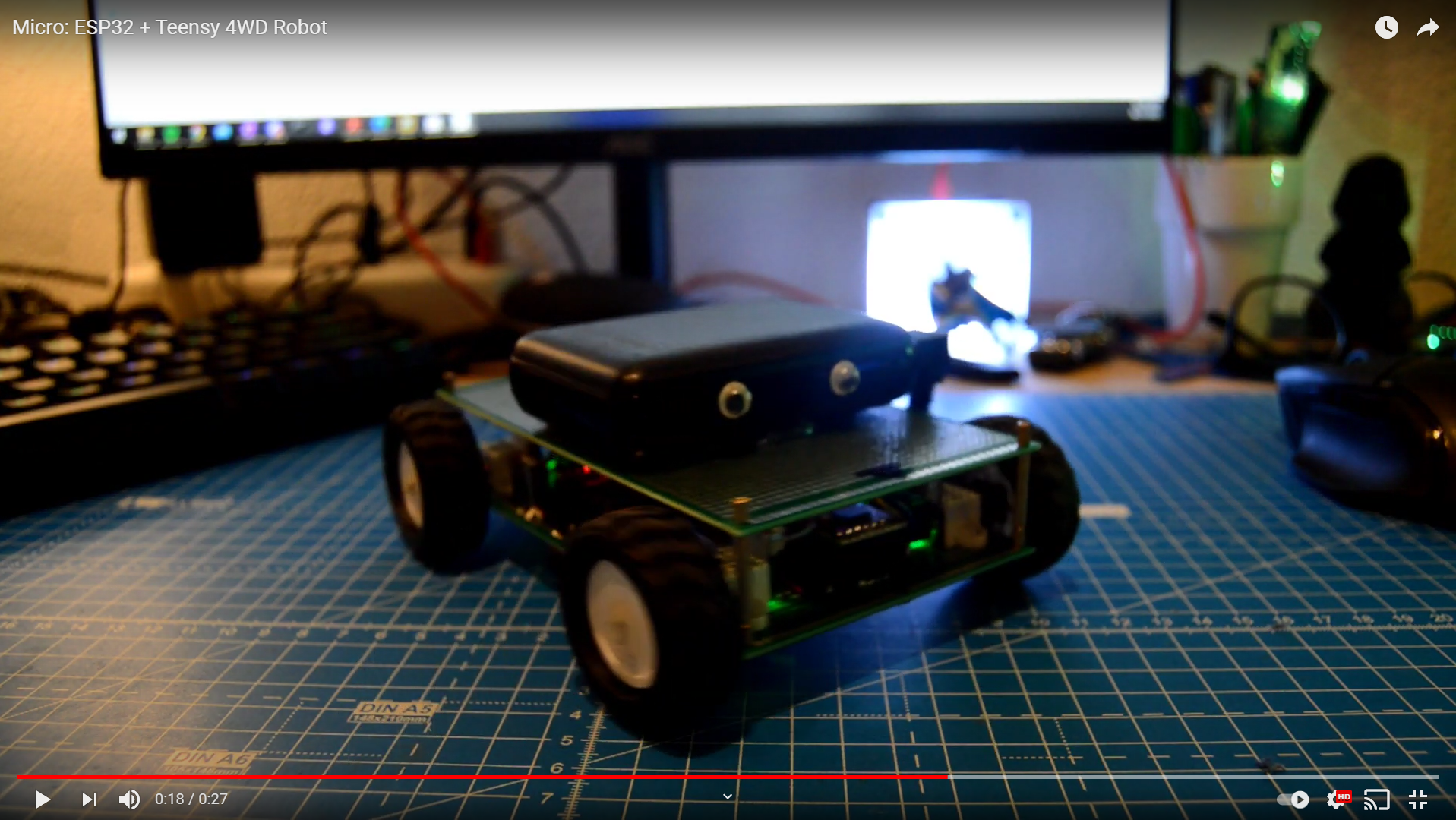 Micro: ESP32 + Teensy 4WD Robot