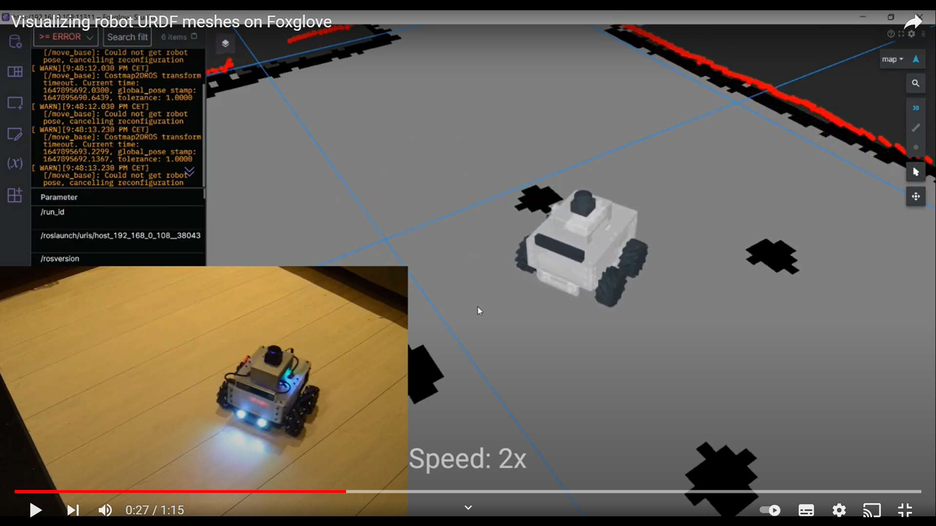 Visualizing robot URDF meshes on Foxglove