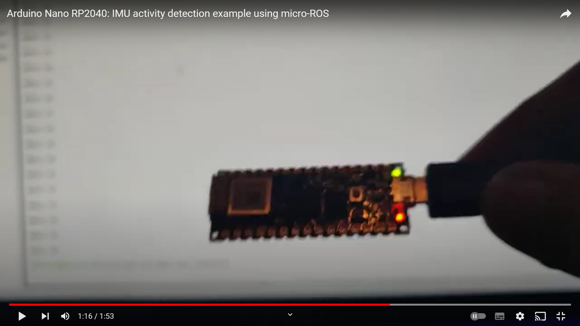 Nano RP2040 IMU Activity Detection using ML